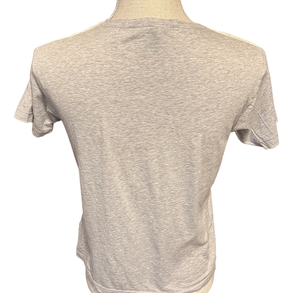J. Crew Short Sleeve Light Gray Tee with Cream Lace Detail - Picture 3 of 3